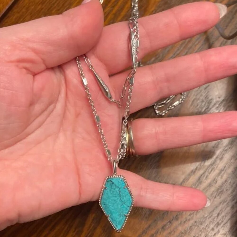 Kendra Scott Turquoise & Silver-Tone Framed Tessa 29-1/2" Multi-Strand Necklace - Picture 3 of 5